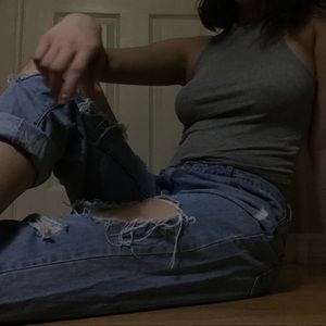 Ripped Forever XXI low rise jeans